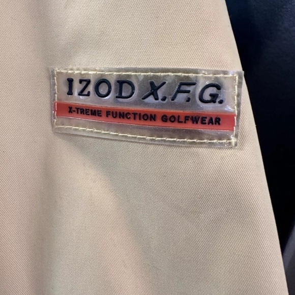 Izod Golf XFG Men's Windbreaker Jacket Medium Yellow Pullover Golfer EUC - Picture 3 of 5